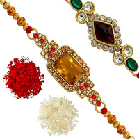 Preyans from Jaipur Mart Strand Bracelet Rakhi with Roli Chawal (2 Piece Combo)(RKH25CMB)