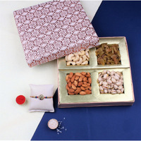 SFU E Com Designer Rakhi with Premium Dry Fruit Box | Premium Dry Fruit Box | Dry Fruit Gift for Brother | 27