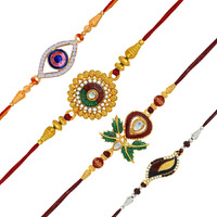 Mahi Combo of Classic Multicolor Crystals Rakhi for Beloved Brother/Bhaiya (RCO1105419M)