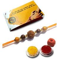 Vado Real Rudraksha Fancy Rakhi with Roli Chawal Tilak for Rakshabandhan (Single-24)