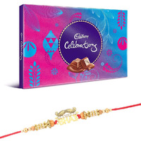 SFU E Com Cadbury Celebration Chocolate Hamper, Bhai Rakhi with Chocolate Gift for Brother, Roli, Chawal, Chandan, Misri, 19