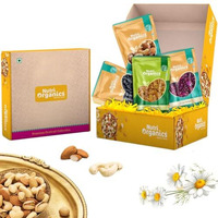 NutriOrganics Dry Fruit Celebrations Gift Box 325g Ideal for Rakhi, Diwali and Festive Gifting, Hamper For Corporate Employees Gifts, Family, Friends, Office Clients Occasion, New year, Functions