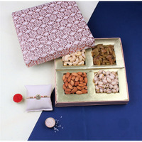 SFU E Com Designer Rakhi with Premium Dry Fruit Box | Premium Dry Fruit Box | Dry Fruit Gift for Brother | 54