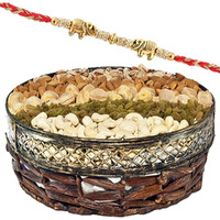 SFU E Com Premium Elephant Rakhi Dry Fruit Gift Hamper