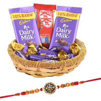 SFU E Com Swastik Rakhi with Sweet Chocolate Hamper