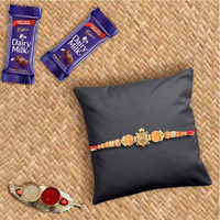 SFU E Com Premium Designer Rakhi with 2 Pieces Cadbury Dairy Milk Chocolates Gift for Brother, Roli, Chawal, Chandan, Misri, 41