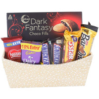 Astonished Retail Beautiful Choclate Gift Hamper with Basket | Chocolate Gift for Rakhi, Diwali, Christmas, Birthday, Anniversary, Holi., 1