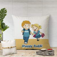 The Purple Tree Rakhi Cushion Gift Set for Brother, Rakhi for Brother(1 Filled Cushion, 1 Rakhi, Roli chawal) Rakshabandhan Gift for Brother, Best Rakhi Gift for Brother bhai Men CR8