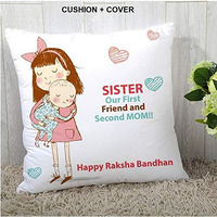 The Purple Tree Rakshabandhan Gift Printed Rakhi Cushion (16x16) - 1 pc, Rakhi Gift, Rakhi Gifts for Sister, Rakshabandhan Gift, Rakhi Gift for Brother