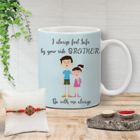 The Purple Tree Rakhi for Brother with Mug and Card Hamper, Rakhi Gift Hamper (1 Rakhi, Mug, Roli Chawal, Greeting Card), Rakhi Gift for Brother, Rakhi for Bhai, Rakhi Mug Gift, M2