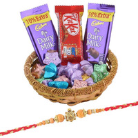 SFU E Com Tortoise Rakhi & Chocolate Hamper | Rakhi Chocolate Gift for Brother | Roli, Chawal, Chandan, Misri | 63