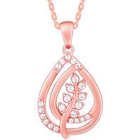 GIVA 925 Silver Rose Gold Leaf Ritz Pendant With Link Chain| Rakhi Rakshabandhan Gift for Sister Bhabhi, Gifts for Women & Girls | With Certificate of Authenticity and 925 Stamp | 6 Months Warranty*