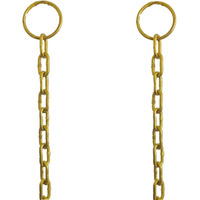 UAPAN Iron Chain with Brass Finish for Hanging Bell Diya with hook (Length of 1.6 Meter, Gold) (Pack of 2, 5 Feet)