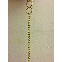 UAPAN Brass Chain for Hanging Fashion Bell Diya with S hook (Gold, 4 Meter)