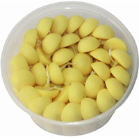 Om Phool Batti Cow Ghee Diya for Puja, 50 Pieces, Wax Free Vegan Ghee Batti/Wicks/Jyot for Puja Aarti, (Pack of 1, Yellow, 50 pcs)