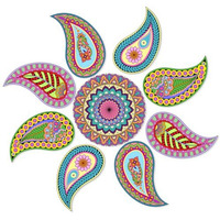 Ambiyaa PVC Vinyl Handmade Rangoli Self Adhesive Sticker (Diya)