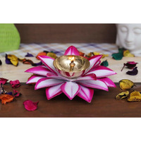 Collectible India Diya for Puja Diwali Decoration Items Brass Lotus Kamal Diyas Oil Lamp Stand for Pooja Room Home Diwali Decorations Items/Diwali Lights/Festive Diya