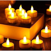 AuraDecor Flameless & Smokeless Led Tealight Candles Flickering Led Lights Diya Electric Tea Candles For Diwali, Festival, Home Decoration (Yellow, Pack of 24)