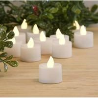 AuraDecor Flameless & Smokeless Led Tealight Candles Battery Operated Flickering Led Lights Diya Electric Tea Candles For Diwali, Christmas, New Year Festival, Home Decoration (White, Pack of 12)