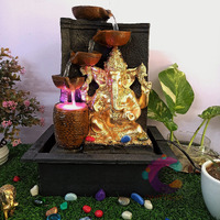 Craftisan Decorative Water Fountain for Home Dcor, Office, Indoor & Outdoor, Garden, Puja Room, Vaastu, Reception, Spa, Gifting. (Diya Ganesha)