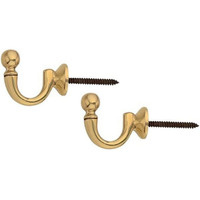 Coral Metal Crafts Brass Wall Hanger Bell Diya Bathroom Cloth Rail for Hanging Clothes and Keys,Coat hat Jacket Khunti Hook (Pack of 2, 100grams)