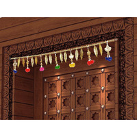 Bandhanwar Toran for Deepawali Navratri Home Decoration Bandarwal Toranam for Door Entrace Pooja Room Diya Design Toran Multicolor (Size 37 Inches x 5 Inches).