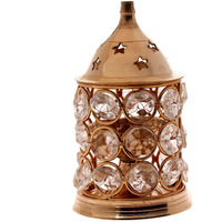 DreamKraft Brass Akhand Diya Diamond Nag Deep Dia in Oval Shape (4.5 inch)