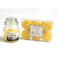 HOSLEY Combo of Lemon Bar Fragrance Jar Candle with Scented Tealights|Perfect for Home Decor Lighting Gifting|Pack of 1 Jar Candle 2.65 Oz Wax with Pack of 6 Tealights