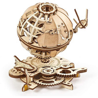 Ugears Globus Vintage Office Decor Collection - Wooden Creative Educational Puzzle, Self Assembling Mechanical 3D Model Kits to Build, DIY Brain Teaser Puzzles for Adults and Unique Table Decor Craft