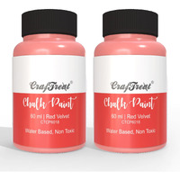 CrafTreat Red Velvet - Chalk Paint for Wood Furniture, Wall, Home Decor, Glass, DIY Craft - Matte Acrylic Multi Surface Paint 60 ML Each | Pack of 2