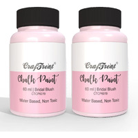 CrafTreat Bridal Blush - Chalk Paint for Wood Furniture, Wall, Home Decor, Glass, DIY Craft -Matte Acrylic Multi Surface Paint (60ml Each - Pack of 2)