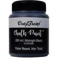 CrafTreat Midnight Black - Chalk Paint for Wood Furniture, Wall, Home Decor, Glass, DIY Craft - Matte Acrylic Multi Surface Paint - 250 ML