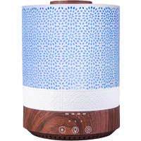 BlueHills 2500 ML XL Essential Oil Diffuser for Large Room Aroma Humidifier Home Decor Bed Baby Room Big Huge 2.5 L Capacity Long Run Color Lights Decorative Design High Mist Dark Wood Grain F004