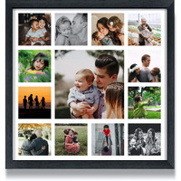 WhatsYourPrint Personalised Photo Collage Frames for Wall Decor as Birthday Gifts, Anniversary, Wedding Gifts for Friends, Couples and Parents (Size 13x13 Inches, 13 Photos Black Frame), wood