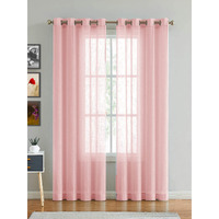 HOMEMONDE 9 FT Long Sheer Curtains Set of 2 for Home Decor Cotton Drapes Set of 2 Curtain Pink 2 Piece