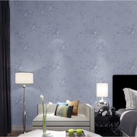 Wolpin Wall Stickers Wallpaper Rose Flower Embossed (45 x 600 cm) Bedroom Wall Decor Self Adhesive, DIY Decals Living Room, Gray