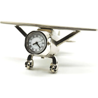 ZAHEPA Aeroplane Miniature Table Clock, Stylish Analog Desk Clock & Paper Weight, Manual Adjustment, Easy Battery Replacement, Ideal for Students & Kids Bedroom, Vintage Decor for Home & Office