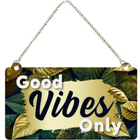 Artvibes Good Vibes Only Wooden Wall Hanging for Home Decor | Office | Gift | Bedroom | Decoration Items for Living Room | Motivatonal Quote | Artworks Wall Hanging (WH_3508N)