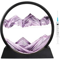 CPENSUS Moving Sand Art Picture Glass Liquid Painting 3D Natural Landscape showpieces for Home Decor Antique Gifts for Kids Office Desktop Decoration Desk Table Decorative Items