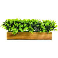 fancymart Artificial Gardenia Plant Bunch in Wood Planter, Home and Office Decor Plants for Decoration, Realistic Green Decorative for Interior, Living Room, Office Desk -8133