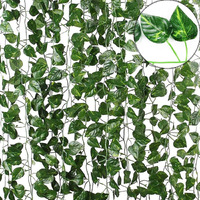 Tdas Artificial Ivy Garlands Leaves Greenery Hanging Vine Creeper Plants for Home Decor Main Door Wall Balcony Office Wedding Decoration Party Festival Craft -Each 6.7 ft (24 Pcs (Artificial Vines))