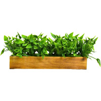 fancymart Artificial Gardenia Plant Bunch in Wood Planter, Home and Office Decor Plants for Decoration, Realistic Green Decorative for Interior, Living Room, Office Desk -8136