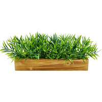 fancymart Artificial Plant Mini Bamboo Bunch in Wood Planter, Home and Office Decor Items