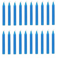 Aura Decor Unscented Pure Wax Stick Candle Pack of 20 (Blue)