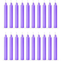 Aura Decor Unscented Pure Wax Stick Candle Pack of 20 (Purple)