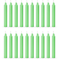 Aura Decor Unscented Pure Wax Stick Candle Pack of 20 (Green)