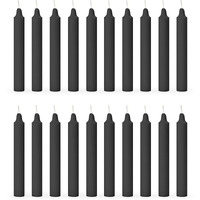 Aura Decor Unscented Pure Wax Stick Candle Pack of 20 (Black)