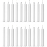 Aura Decor Unscented Pure Wax Stick Candle Pack of 20 (White)