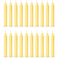 Aura Decor Unscented Pure Wax Stick Candle Pack of 20 (Yellow)