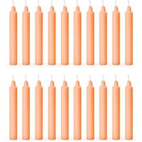 Aura Decor Unscented Pure Wax Stick Candle Pack of 20 (Orange)